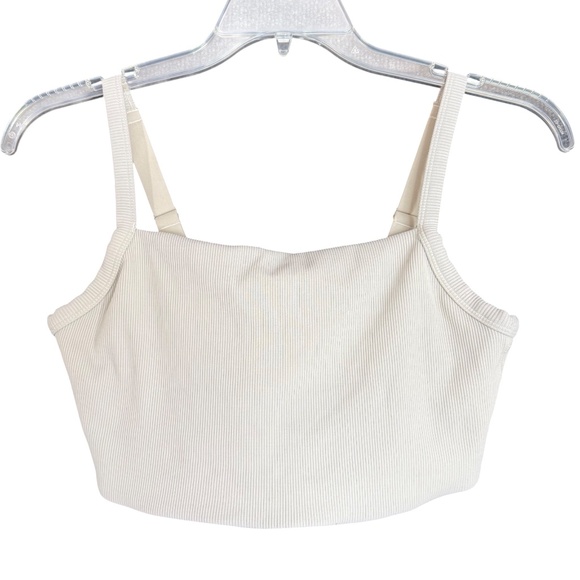 aerie Tops - Aerie Offline Light Gray Ribbed Cropped Adjustable Strap Top Size Women's XL